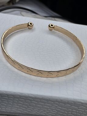 Gold-Tone Engraved Cuff Bracelet - Women Jewelry